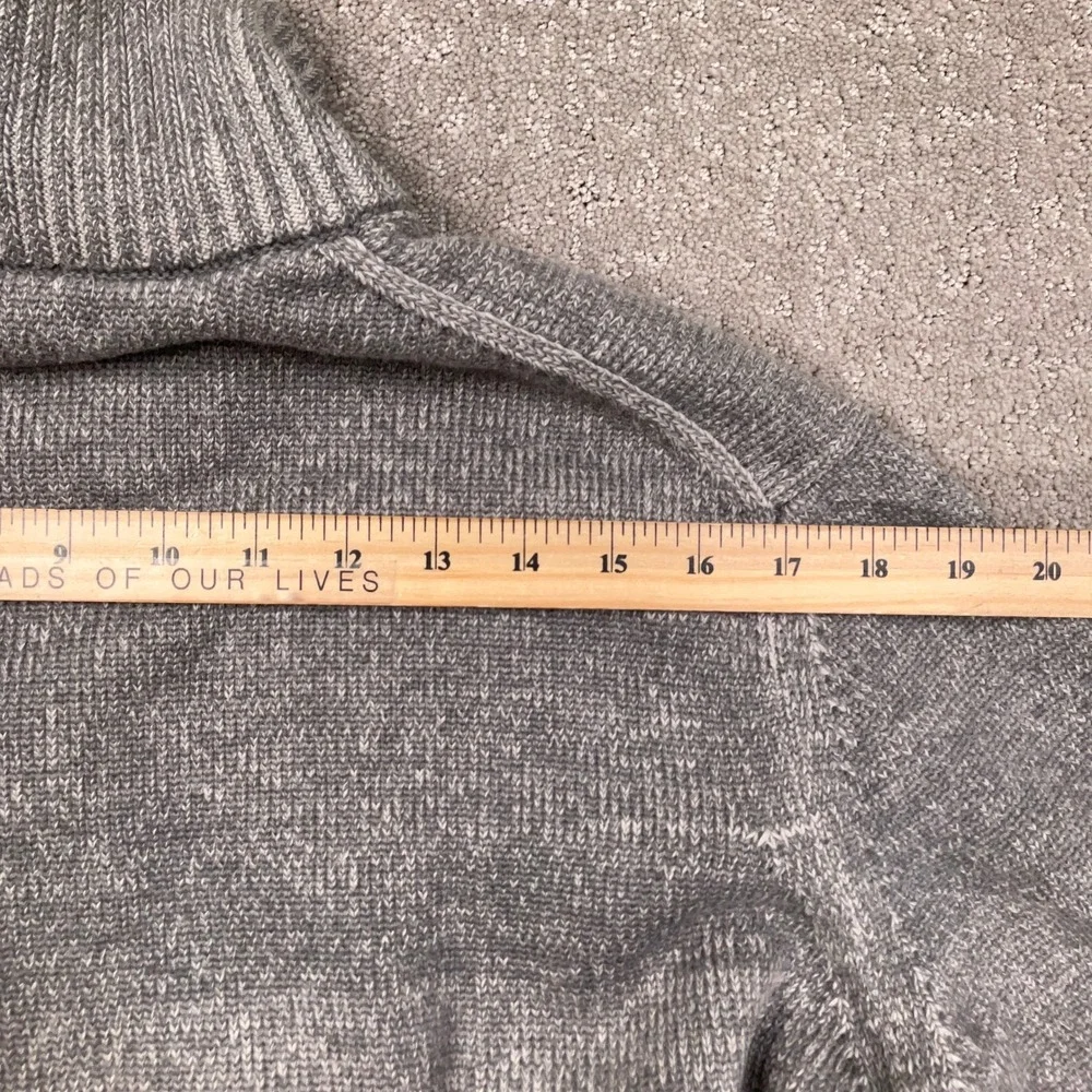 Banana Republic Cardigan Mens XXLT Gray Marled Stripes Zip Mock Cotton‎ Sweater
